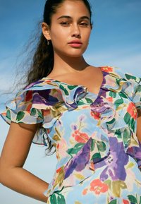 Next SHORT SLEEVE RUFFLE - Maxi ruha - blue floral