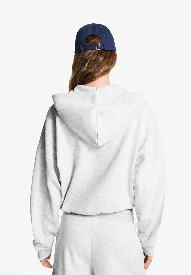 Bershka Sweater met rits dark grey/donkergrijs