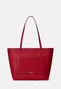 Lauren Ralph Lauren CROSSHATCH LEATHER MEDIUM KARLY TOTE - Torbica - red