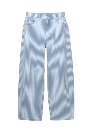 PULL&BEAR STRIPED - Blugi loose fit - blue