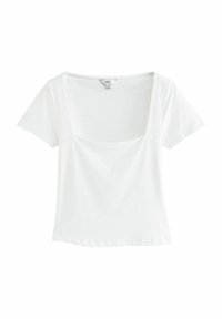 REGULAR FIT - SOFT TOUCH SQUARE NECK SHORT SLEEVE  - T-shirt - bas - white