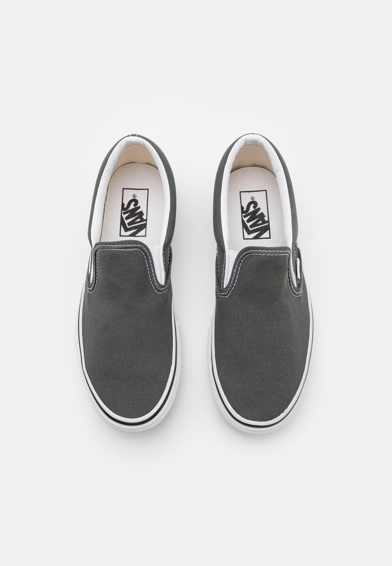charcoal grey vans slip ons
