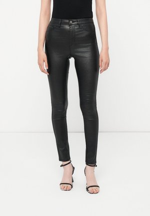 PCHIGHSKIN WEAR GLITTER JEGGINGS - Jegíny - black