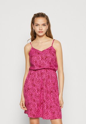 JDY JDYLUCIA SHORT STRAP DRESS  - Φόρεμα ημέρας - brick red