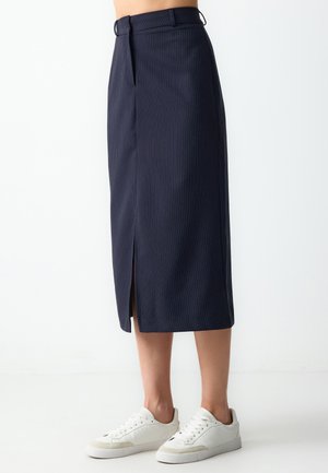 PINSTRIPE MIDI - Gonna a tubino - dark blue