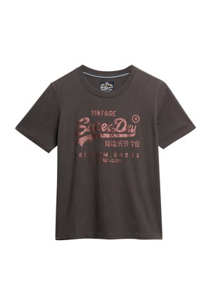 Superdry & Co VINTAGE LOGO RELAXED - T-shirts print - bison black