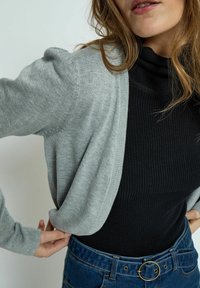 PEPPERCORN PUFF SLEEVE - Kardiganas - light grey melange