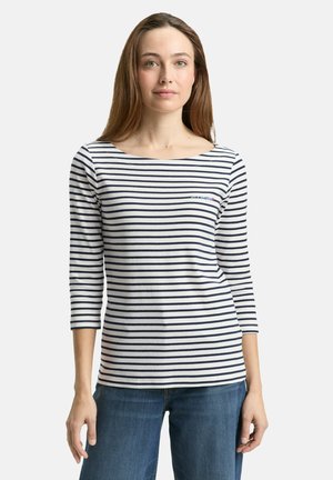 MIT STREIFENMUSTER - T-shirt à manches longues - offwhite navy blue stripe