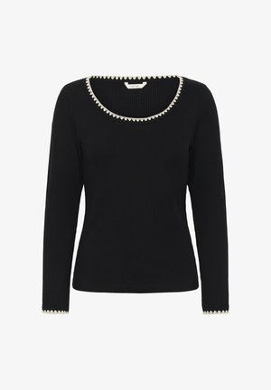 Cream RIBBA EMBROIDERY - Långärmad tröja - pitch black