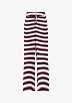 Pieces, PCLAYA WIDE PANTS - Pantaloni - winetasting/bright white