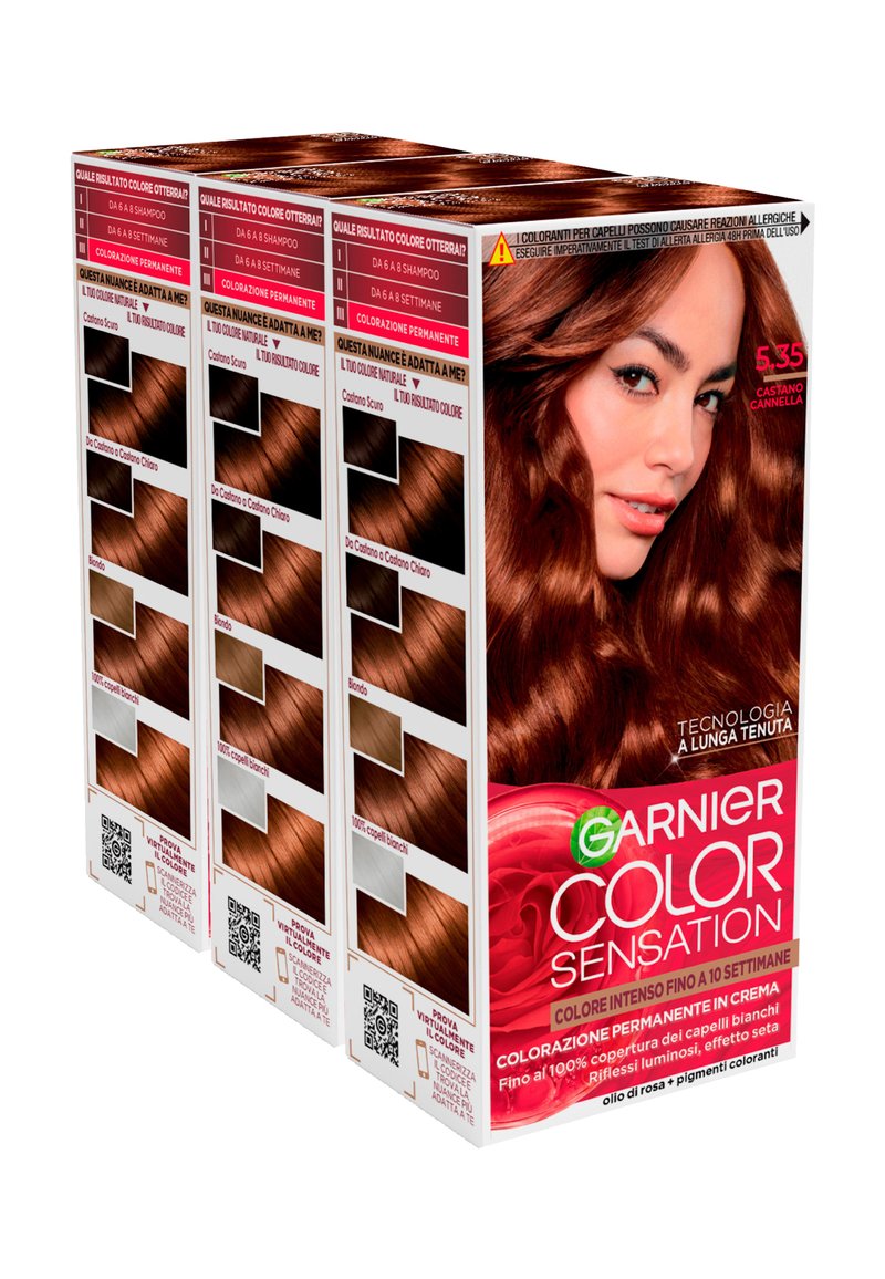 Garnier GARNIER COLOR SENSATION COLORAZIONE PERMANENTE, FINO A 10 SETTIMANE DI COLORE INTENSO - 3 PACK - Tinte capelli - castano cannella