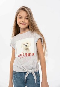 MINOTI - TIE FRONT - T-shirt imprimé - mottled grey Image miniature 1