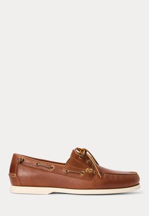 Polo Ralph Lauren MERTON COLOR BLOCKED LEATHER BOAT SHOE - Boat shoes - tan