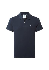 Navy blue short-sleeve polo shirt with two buttons, collar, and small embroidered TOG24 logo on the chest.