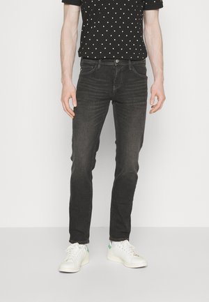 SLIM PIERS - Slimfit džínsy - used dark stone black denim