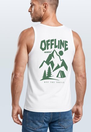 Neverless, TANKTOP HERREN MIT GRAFIK-PRINT - OFFLINE OFF THE TRAILS - - Top - weiß