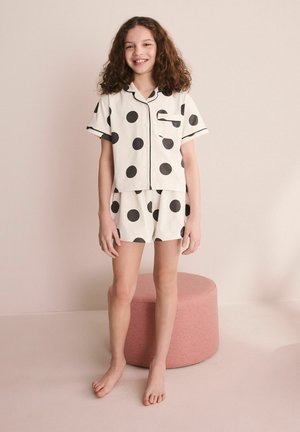 Next, REGULAR FIT - SHORT BUTTON THROUGH PYJAMAS SET - Nattøj sæt - black ecru spot