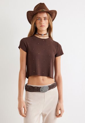 STONE CROP - Camiseta estampada - brown