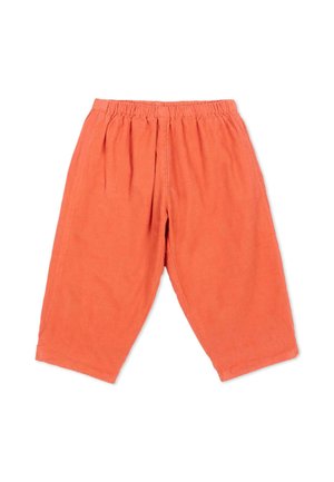Pantaloni arancioni larghi per bambini piccoli con vita elasticizzata, realizzati in tessuto morbido e leggero.