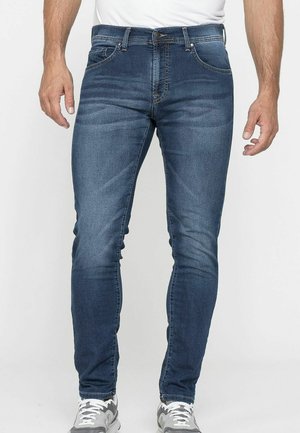 Jeans Uomo Carrera Slim In Denim Elasticizzato - Taglio Moderno, Vita Bassa, Effetto Stone Washed, Lavabile A 30°C