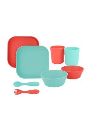Nuby, GESCHIRR- UND BESTECK-SET UNISEX - Kids' tableware set - türkis-rot
