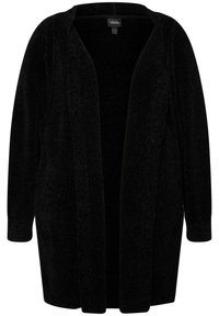 Cardigan Donna Ulla Popken In Ciniglia, Taglio Aperto, Scollo A V, Maniche Raglan, Due Tasche