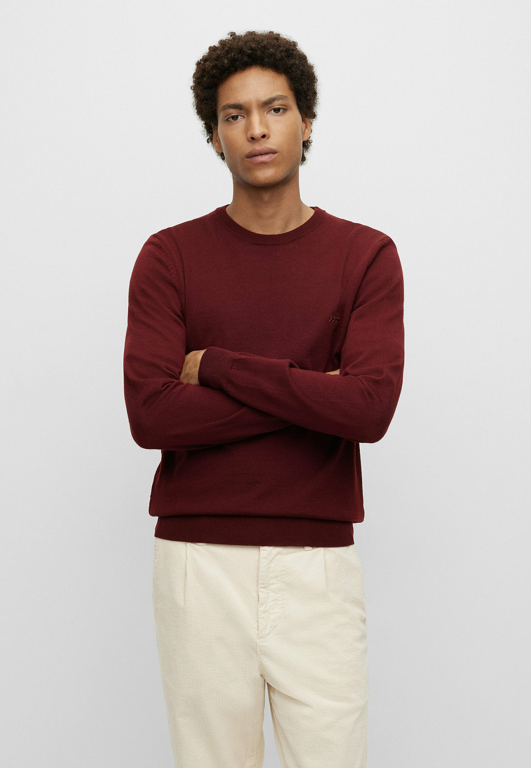 BOSS BOTTO L - Jumper - dark red four 