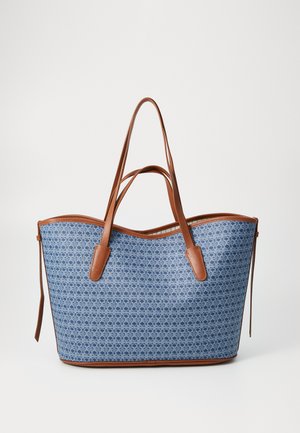 NEW NEVER - Tote bag - blue denim/cognac