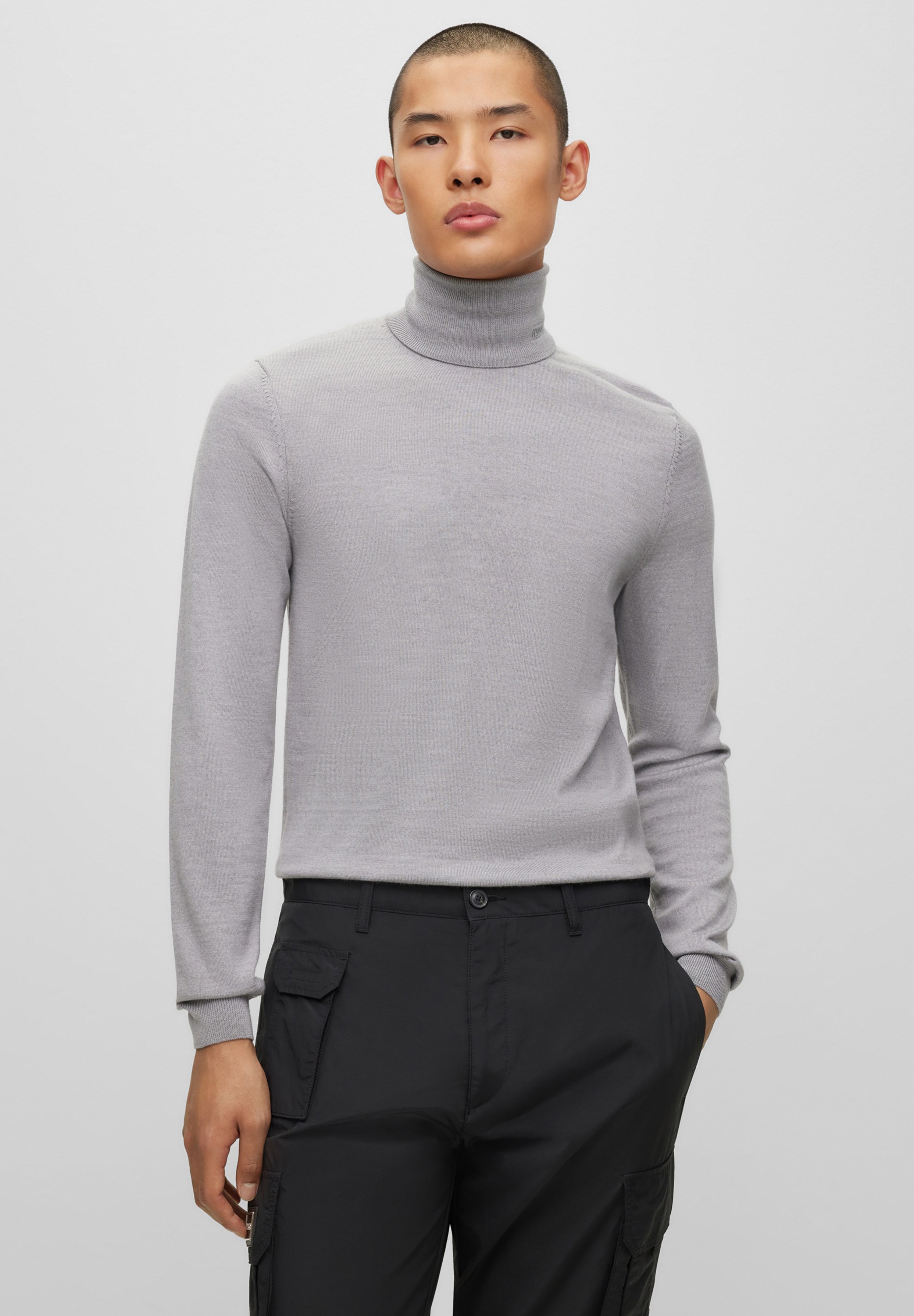 Pull Tricoté HUGO San Thomas Pour Homme - 100% Laine Vierge - Coupe Classique, Chaud Et Confortable