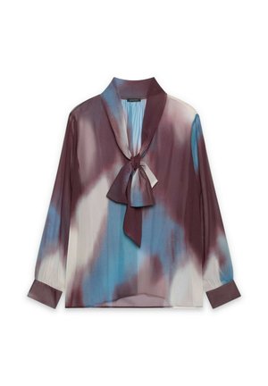 Fiorella Rubino, BLUSA CON STAMPA E FIOCCO - Bluse - bordeaux