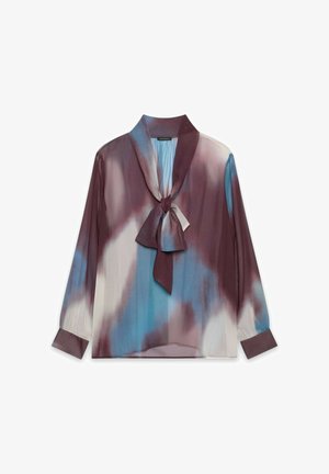 Fiorella Rubino, BLUSA CON STAMPA E FIOCCO - Blouse - bordeaux