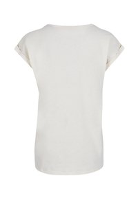 White short-sleeve T-shirt featuring a relaxed fit, rounded neckline, and rolled cuffs, crafted from soft, lightweight cotton material.