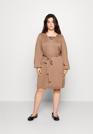 EVOKED VILA VITRACY DRESS - Strikket kjole - brown