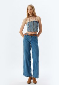 Koton WIDE LEG - Flared jeans - blue denim