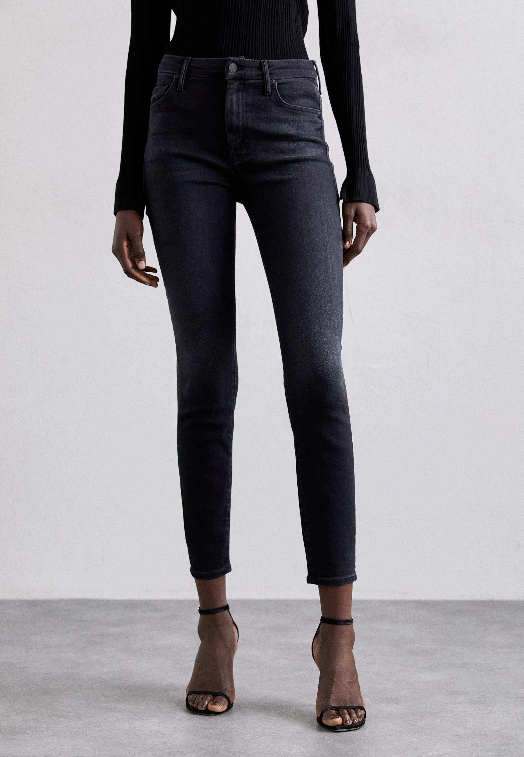 Mother HIGH WAISTED LOOKER - Slim fit jeans - black denim - Zalando.co.uk