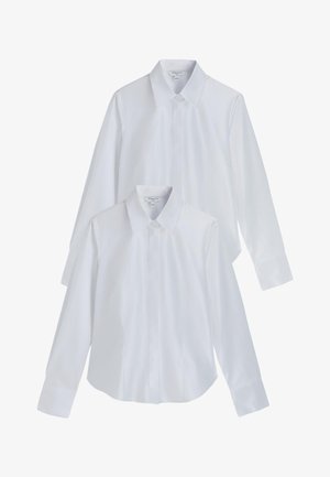 Next, REGULAR FIT - 2 PACK FITTED STRETCH ESSENTIAL LONG SLEEVE SHIRT - Camicia - white