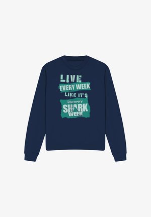 Cotton Soul, SHARK WEEK OFFICIALLY LICENSED LIVE EVERY WEEK - Sweatshirt - dark blue