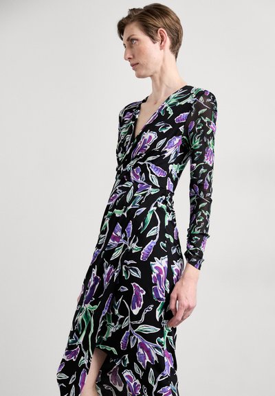 Diane von Furstenberg VIVIANNE DRESS - Denní šaty - black/multicoloured