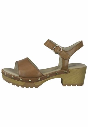 Plateausandalette - cognac