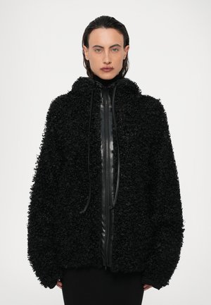 OVERSIZED SLEEVE ZIP FRONT HOODED JACKET - Overgangsjakke - black