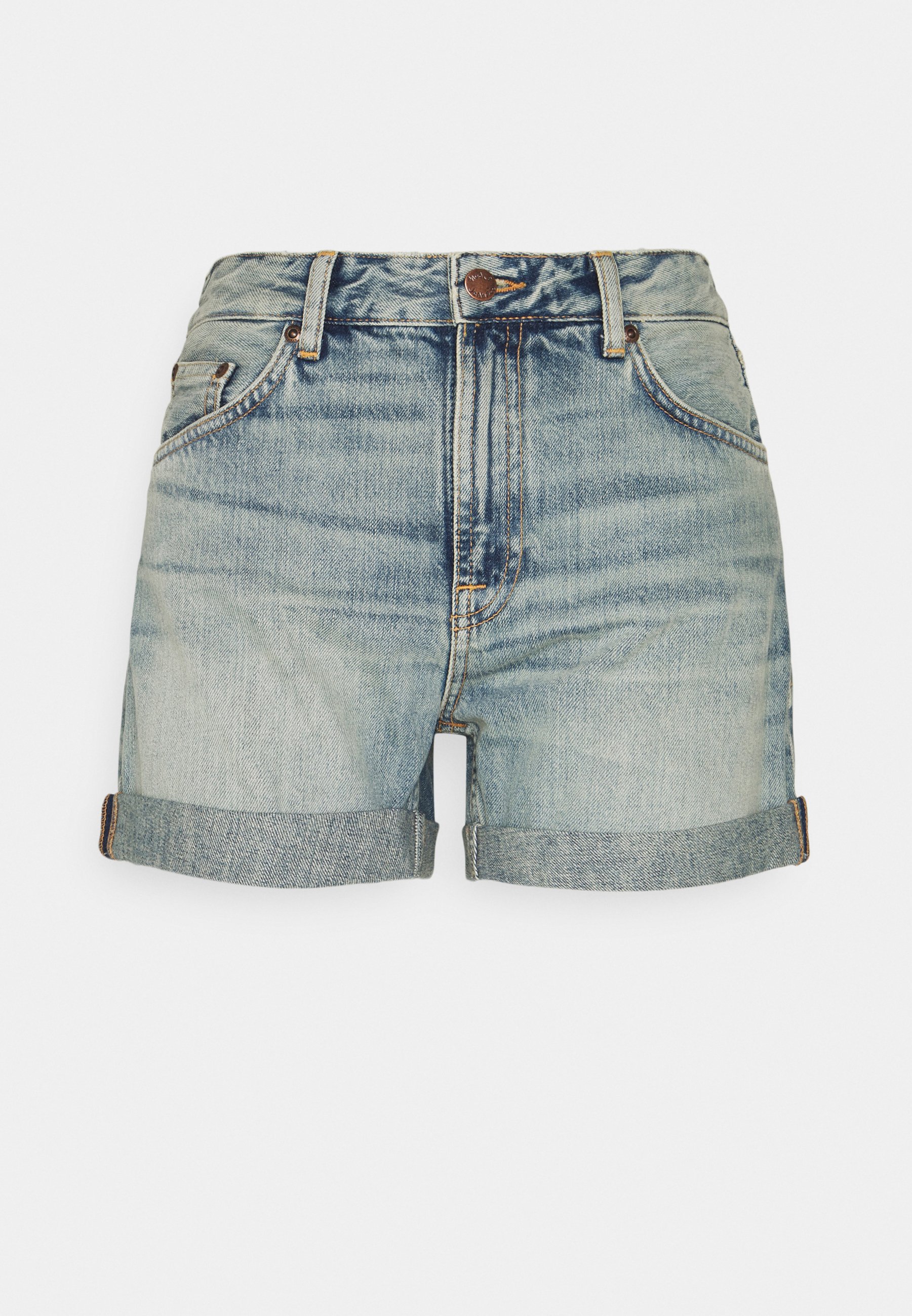 Nudie Jeans FRIDA SHORTS - Denim shorts - Faded Sun/blue denim -  Zalando.co.uk