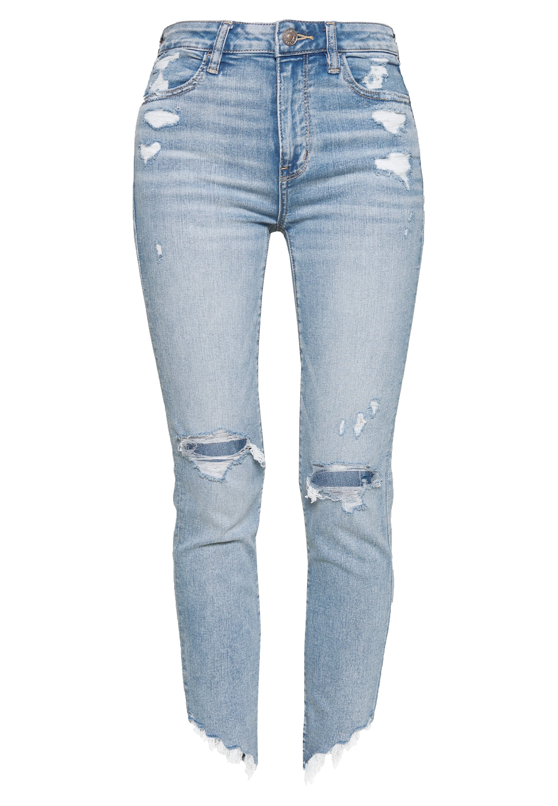 American Eagle HIGH RISE CROP Jeans Skinny Fit destroyed American Eagle CURVY SUPER HIGH RISE CROP - Jeans slim fit - bright white
