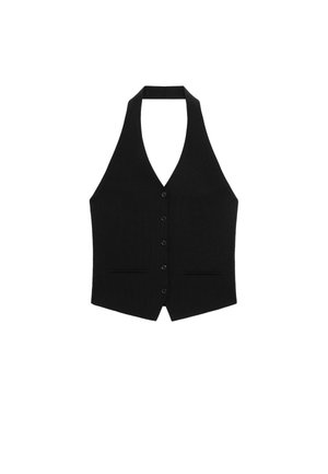 Massimo Dutti HALTER NECK  - Veste sans manches - black