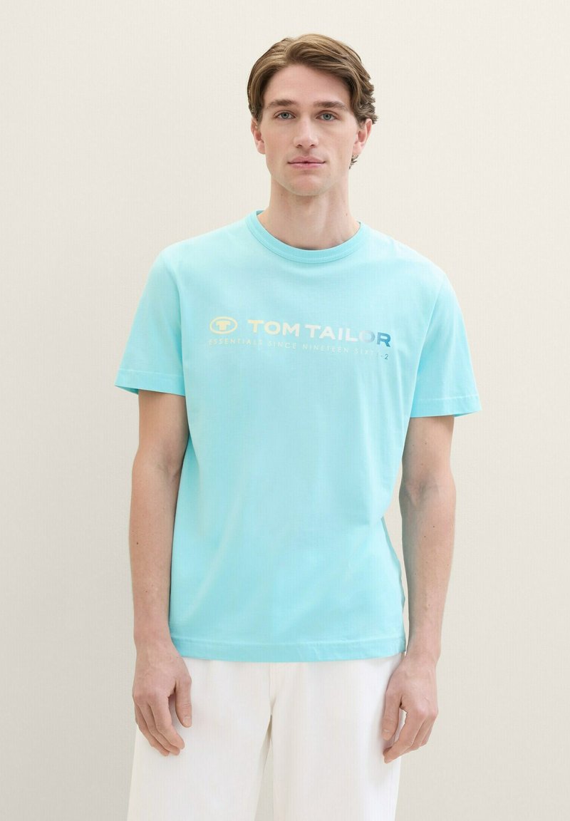 TOM TAILOR - MIT LOGO  - T-Shirt print - caribbean turquoise, Vergrößern