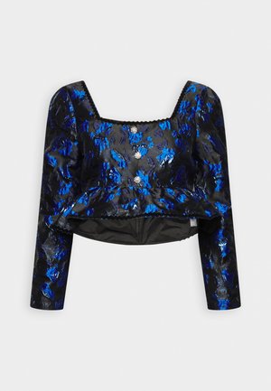 Sister Jane MARGOT TRIMMED - Μπλούζα - black/blue