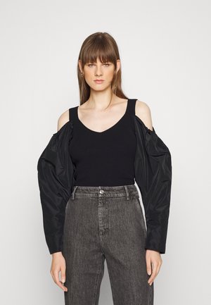 MAGLIA MANICHE IN TAFFETA - Strikpullover /Striktrøjer - nero