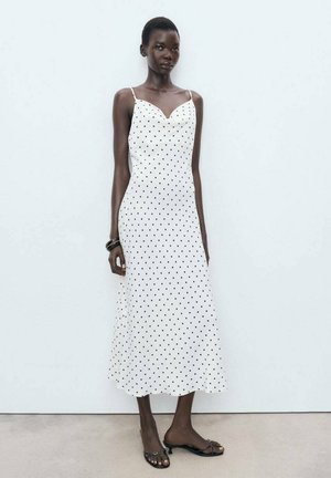 WITH DRAPED NECKLINE - Vestido informal - off white