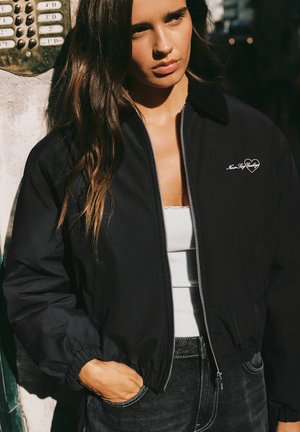 PULL&BEAR, WAXED BALLOON - BOMBER JACKET - Blouson Bomber - dark grey