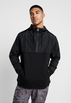 MILITARY HALF ZIP HOODY - Kapuzenpullover - black