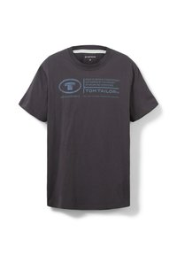 TOM TAILOR LOGO PRINT - Camiseta estampada - tarmac grey